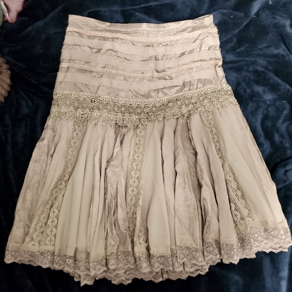 Lucky & Coco Taupe Boho Style Skirt
